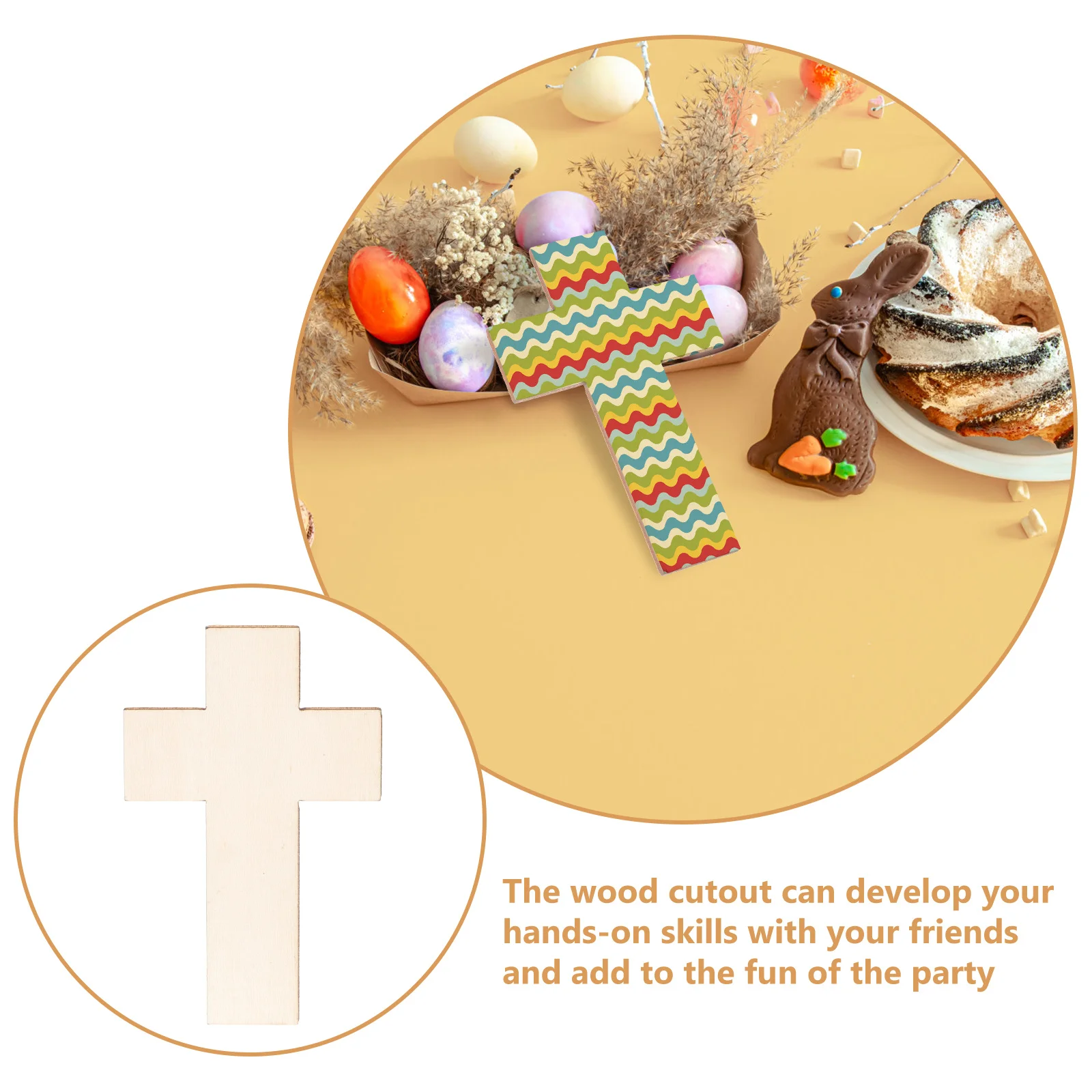 

20Pcs Cross Shape Wooden Chips Smooth Unfinished Wood Cutouts DIY Party Home Decoration Wooden Slices Crafts Craft Wood