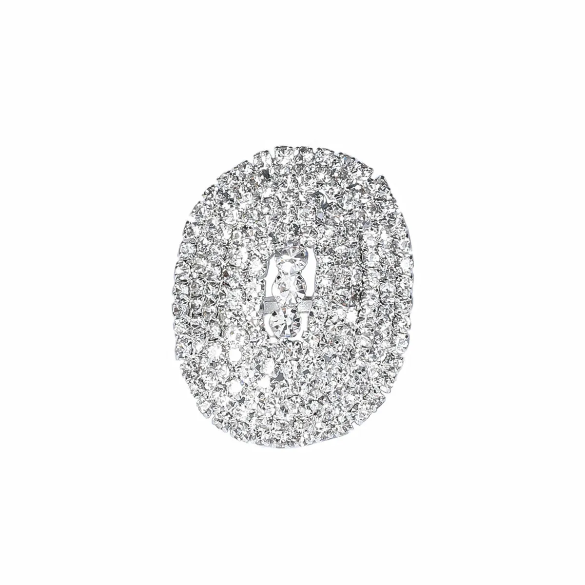 Luxury Sliver Crystal Rings for women Big Hollow Women Wedding Band Cubic Zirconia Statement Rings for women Jewelry