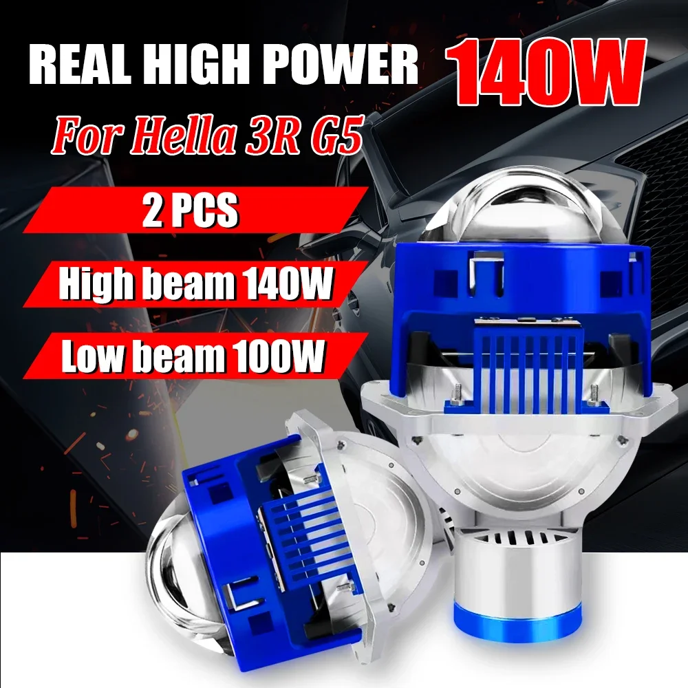 

P40 Laser Headlight 3 inch Bi-Led Projector Lens Headlamp 140W 45000LM Hyperboloid LED Light Car HD Lenses Brackets Tuning Retro