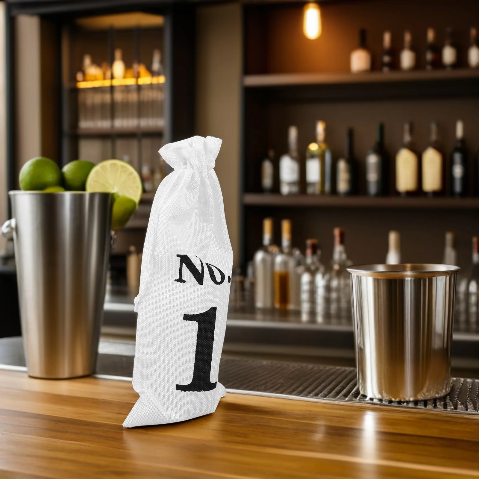 

10 Pcs Blind Tasting Bag Bottle Pouch Party Numbers Imitation Linen Christmas Bags Travel