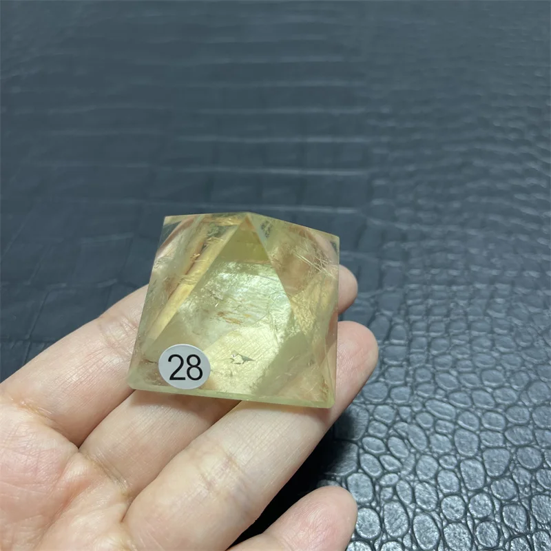 Rainbow Natural Clear Quartz Citrine Crystal Energy Tower Reiki Mineral Pyramid Gemstone