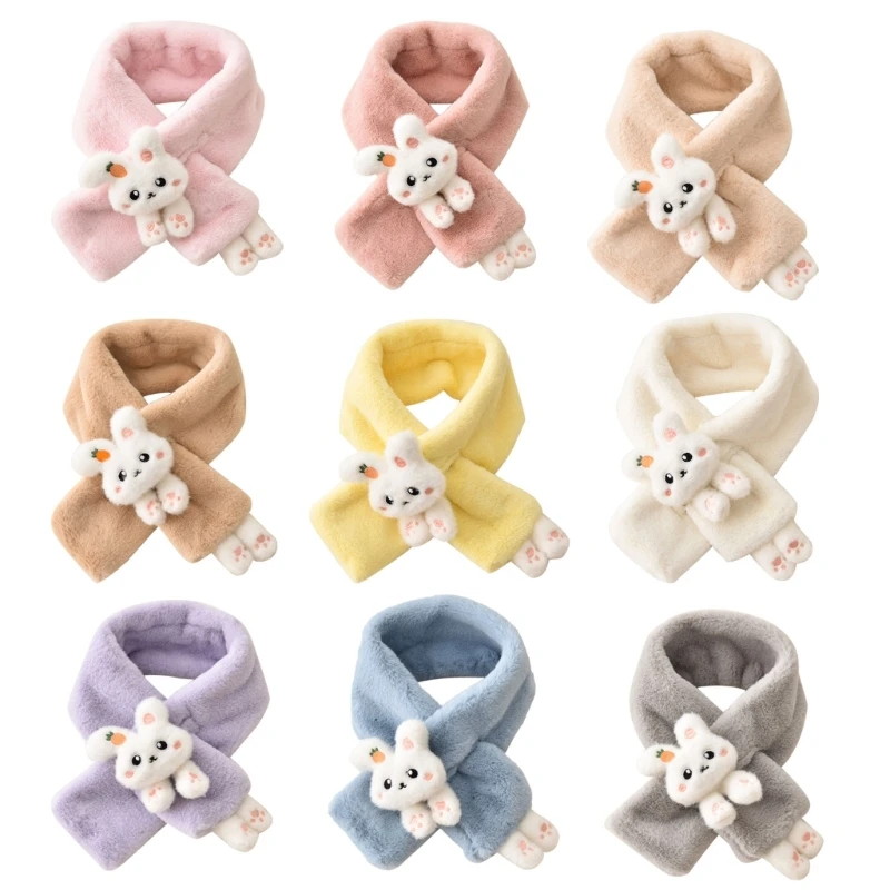 

Furry Scarf Autumn Winter Plush Thick Warm Scarf Plush Cross Child Kids Scarf Plush Thicken Cycling Skiing Scarves