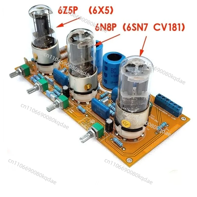 Vacuum Tube Preamplifier Board 6SN7 6N8P With 6Z5 Rectifier 20HZ‑28KHZ 5X Gain