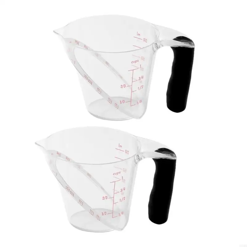 H8WB MultiPurpose Transparent Angled Measuring Cup With Bold Measurement Lines For Everyday Kitchen Tasks Cooking Accessory