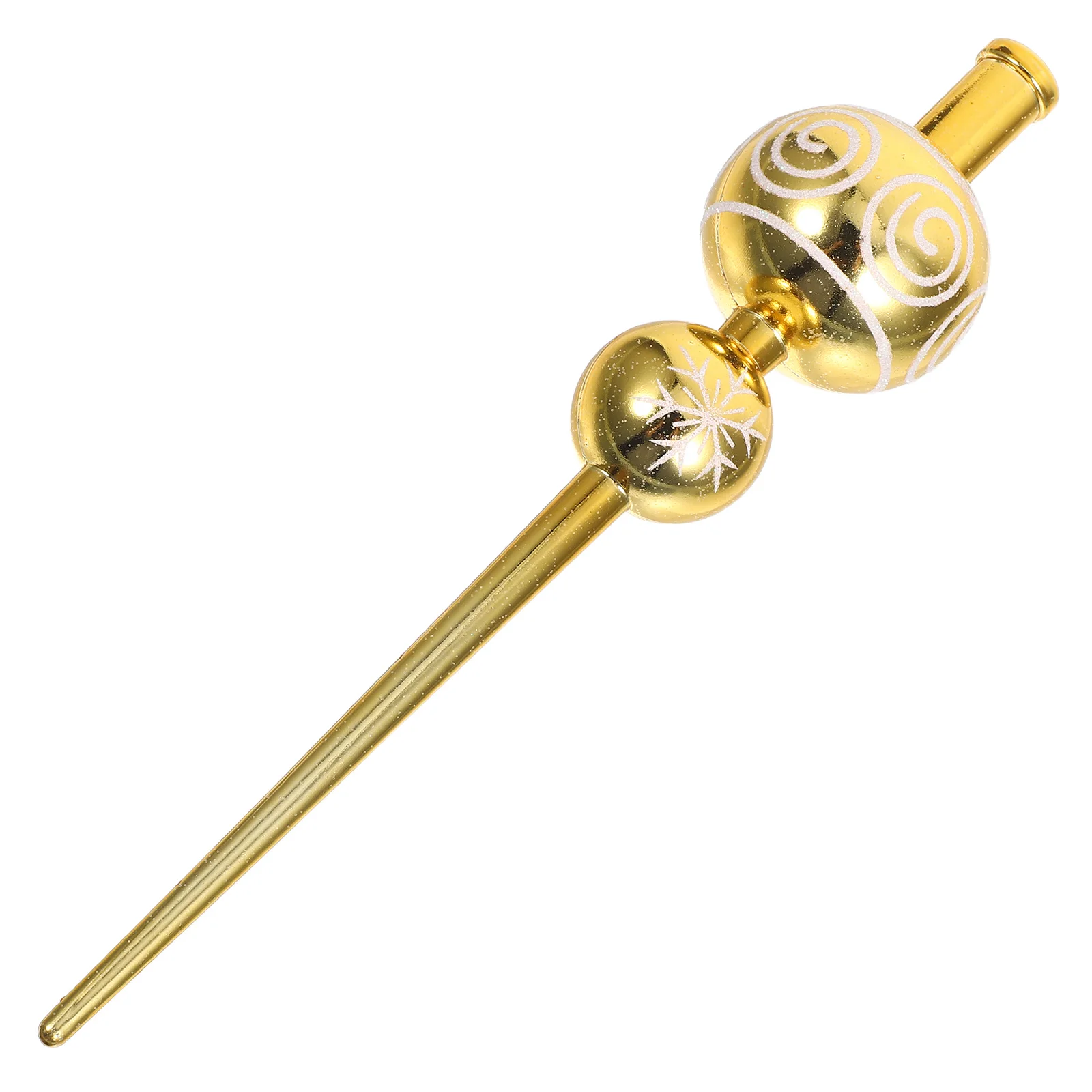 

Rustic Gourd Shaped Tree Topper Gold Vintage Inspired Christmas Tree Decoration Hand Painted Unique Orb for Festive Holiday