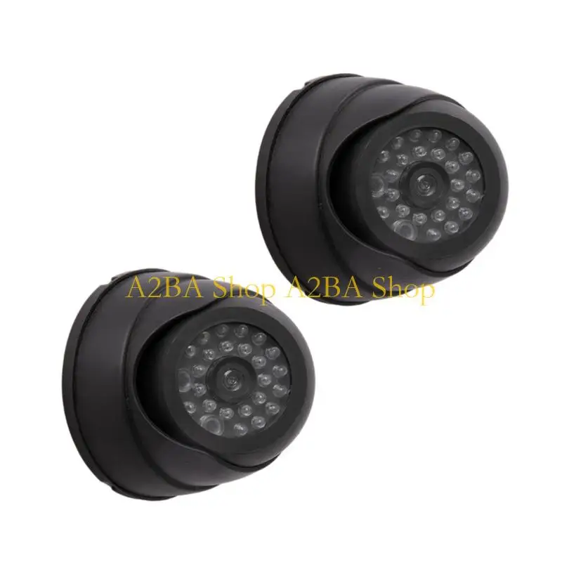 A2BA Realistic Fake Security Camera With LED Flashing Light For Indoor Outdoor Use Battery Powered Dummy Surveillances Camera
