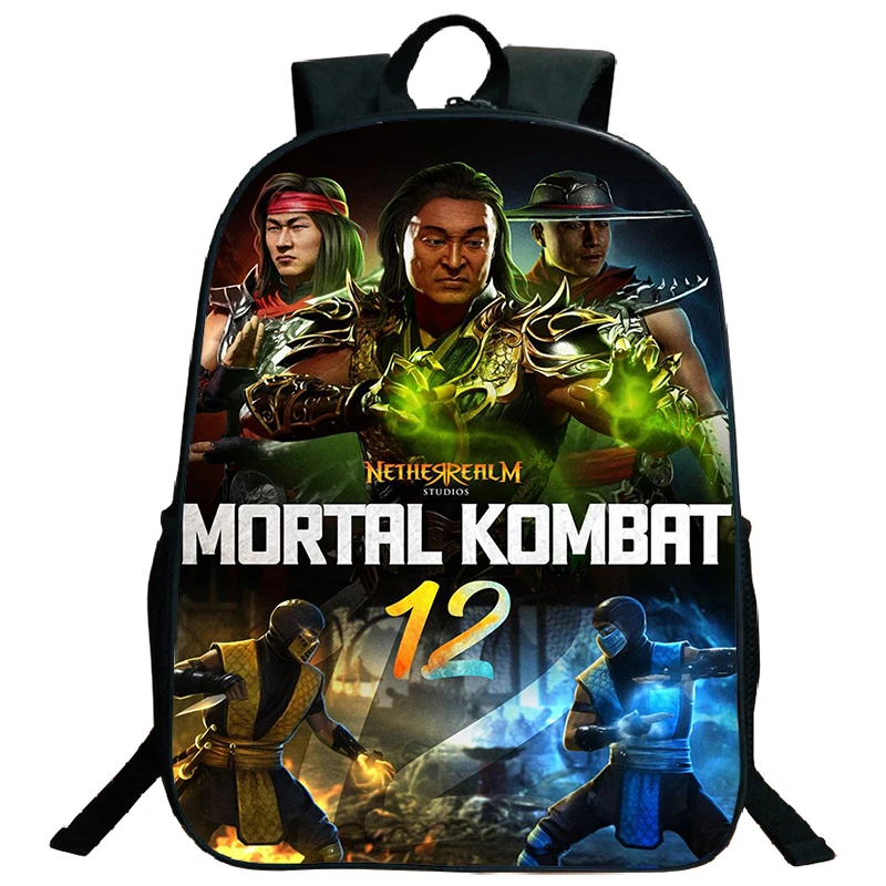 Movies Mortal Kombat Backpack Boys Girls School Bags Teenager School Backpacks Large Capacity Rucksack Laptop Knapsack Mochila