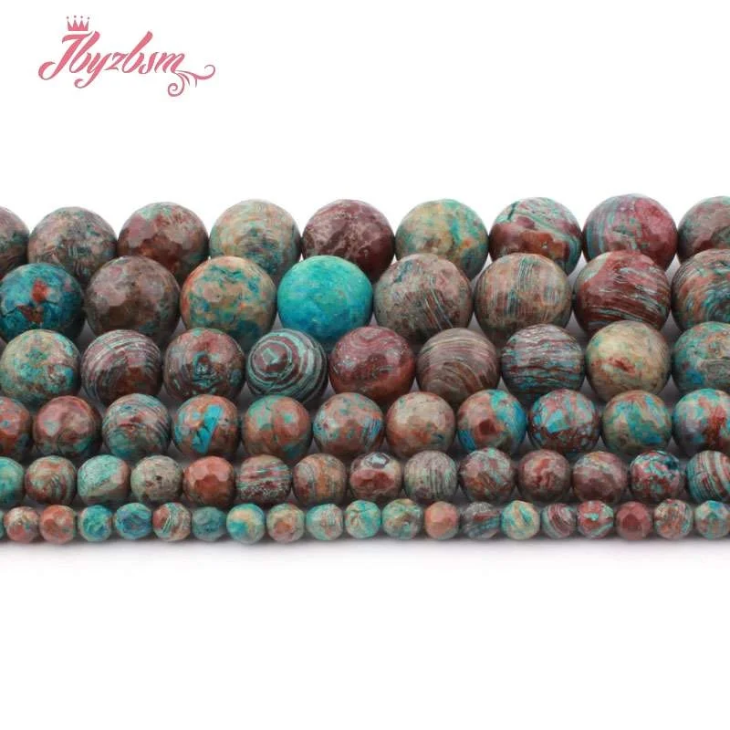 

6 8 10 12mm Round Bead Crazy Lace Agates Faceted Natural Stone Beads For DIY Necklace Bracelets Jewelry Making 15"