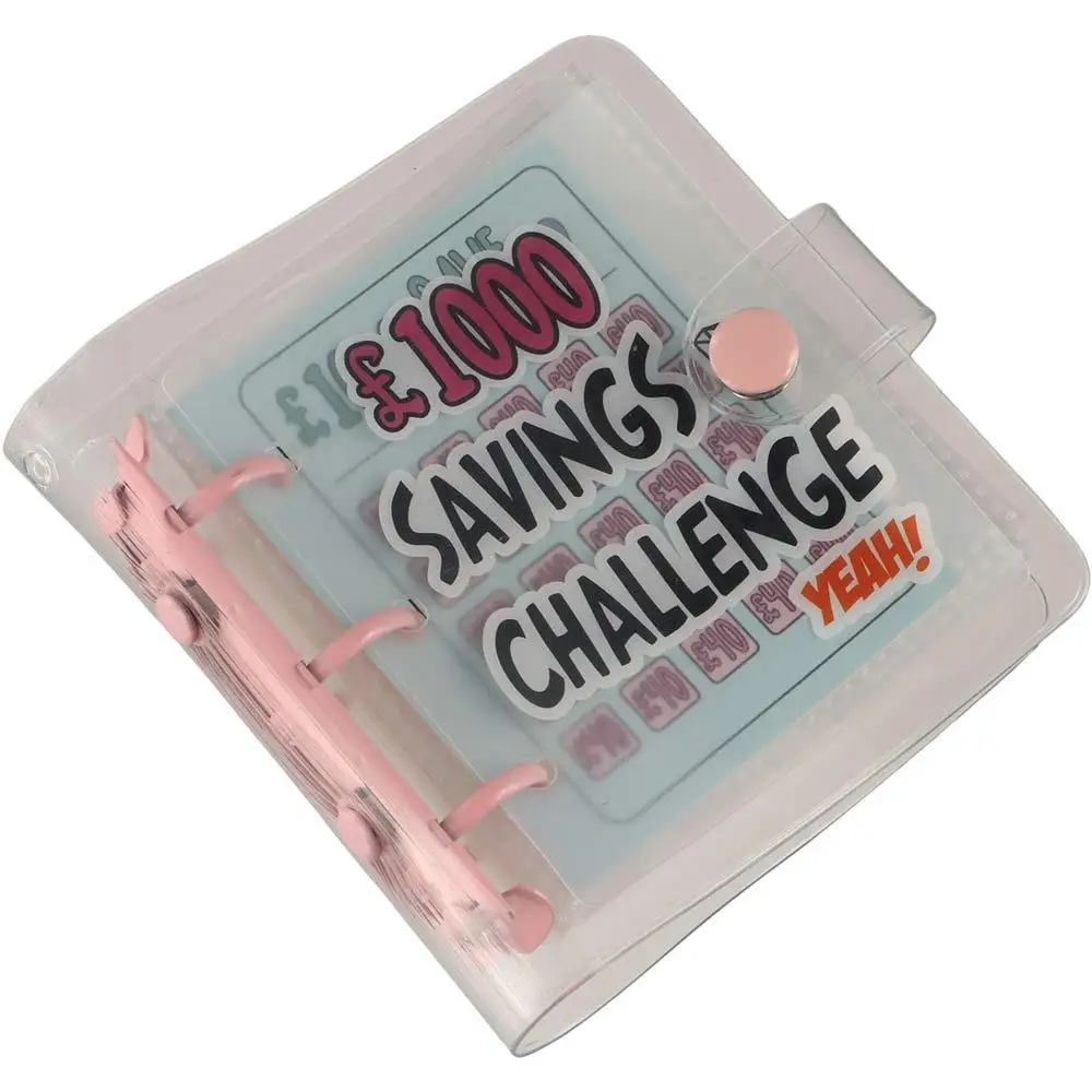 

Mini Money Saving Binder PVC 150/500/1000/2100/5000 Pounds Mini Budget Binder Tear Resistant Portable Savings Challenges Book