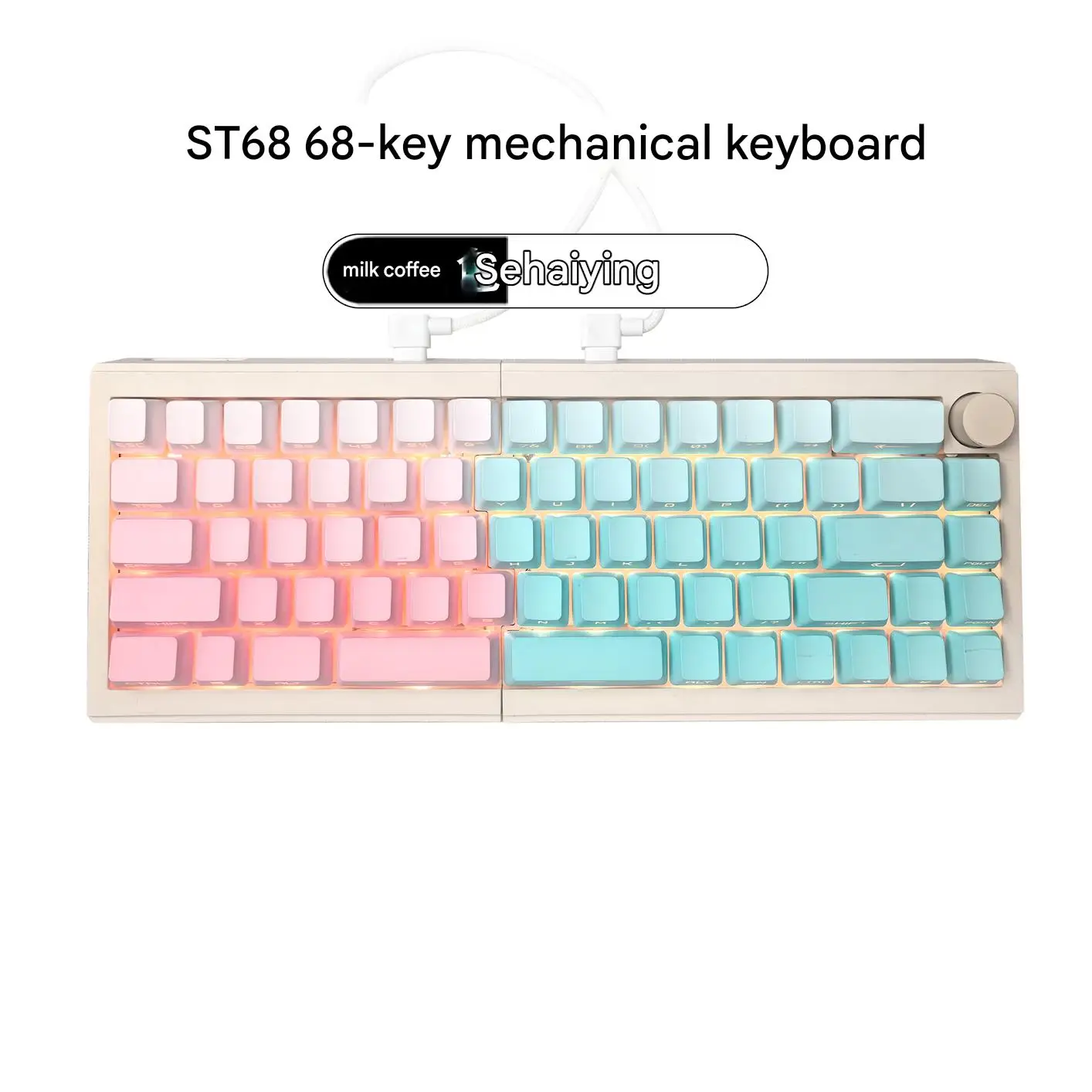 SteamＱ Zornher ST68 Tri-mode Split Mechanical Keyboard 68-Key QMK/VIA Hot