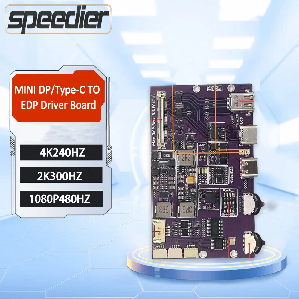 MiniLED EDP Driver Board Mini DP/Type-C To EDP,4K 240Hz/2K 300Hz Notebook, Portable Display DIY,Controller 1080P480Hz