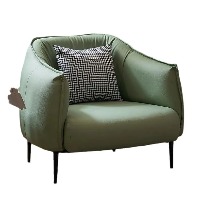 

Light luxury single sofa chair household simple living room bedroom apartment hotel leather sofa
