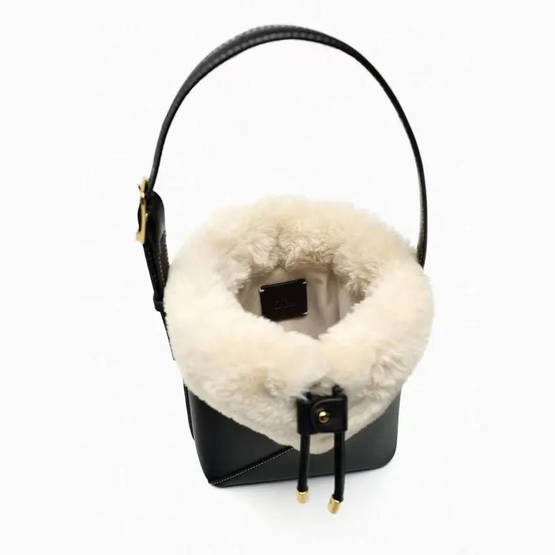 2023 Autumn Winter Faux Fur Tote Crossbody Bags for Women Plush Wallet Handbags Ladies Phone Shoulder Messenger Bag