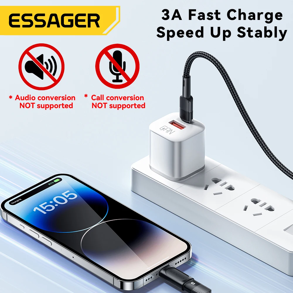 Essager USB C-Lightning 어댑터 PD 20W 고속 충전 OTG USB 유... - 1