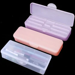 Double-layer Nails Art Organizer Box Storage Rectangle  Manicure Containers Pen Brush Polishing Nail Buffer Files Holder Case