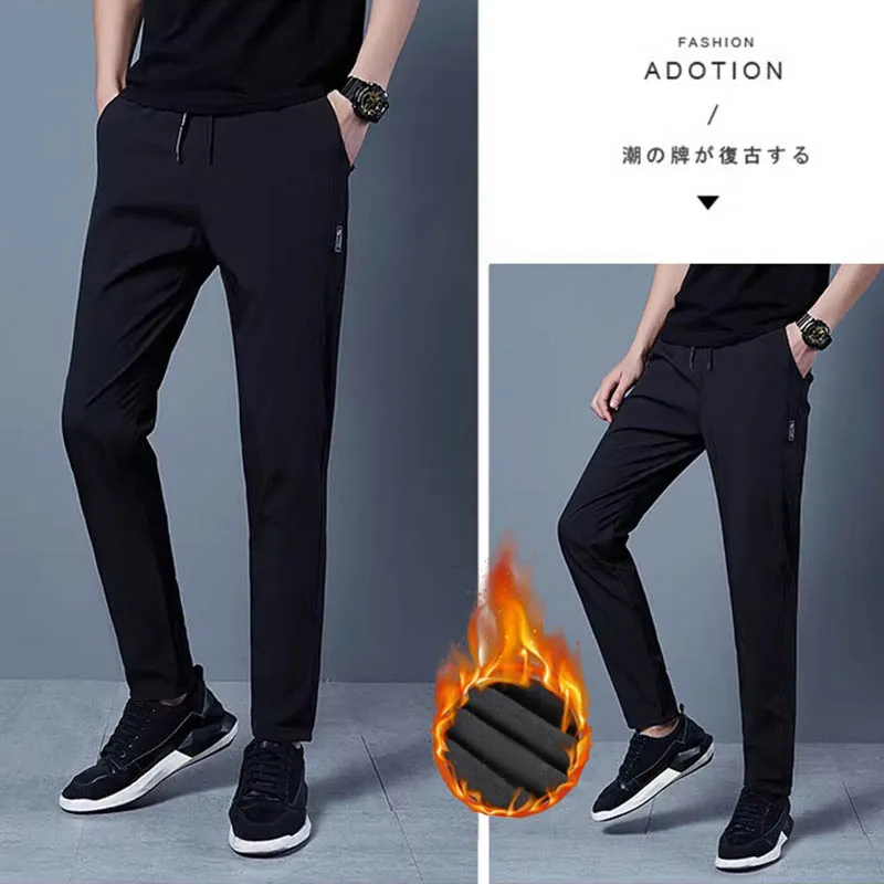 New thickened sweatpants for casual leg binding  winter outerwear  lamb fleece cotton pants  high waisted and fleece sports pant