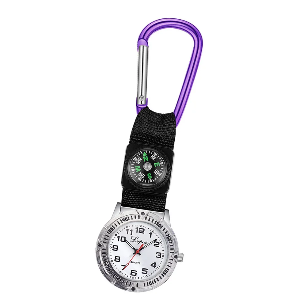 Carabiner Compass Watch Mountaineering Watches for Men Nurse Care Clip Clip-on Miss Woman