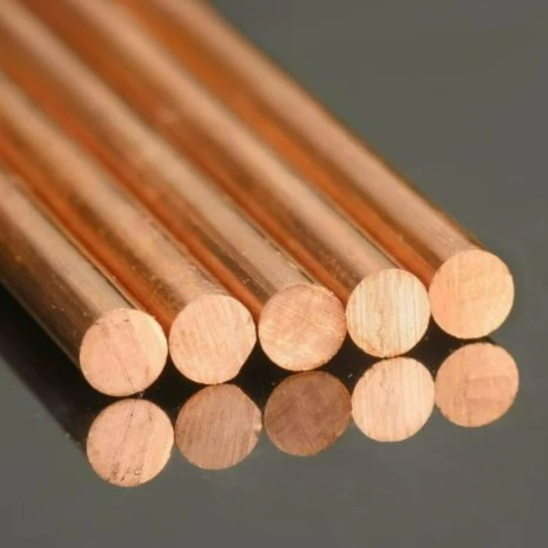 1/2PCS Red Copper Rod Dia 0.8/1/1.2/1.5/2/2.5/3/3.5/4~10mm Solid Conductive Copper Round Rod Thin Electrode Bar for Metalworking