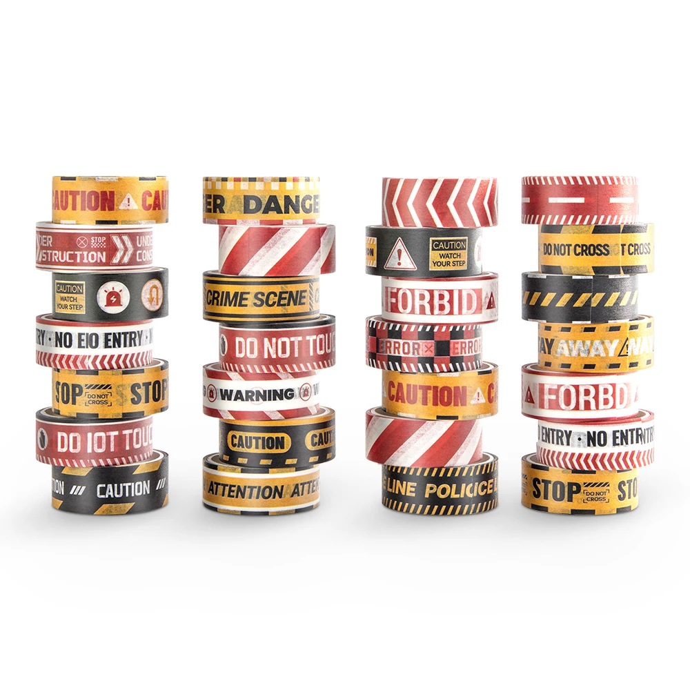 30 Rollen Vorsicht-Washi-Tape-Aufkleber, lebendige Farben, Planer-Zubehör, perfekt zum Markieren, Organisieren von DIY-Basteltagebüchern – Detail 7