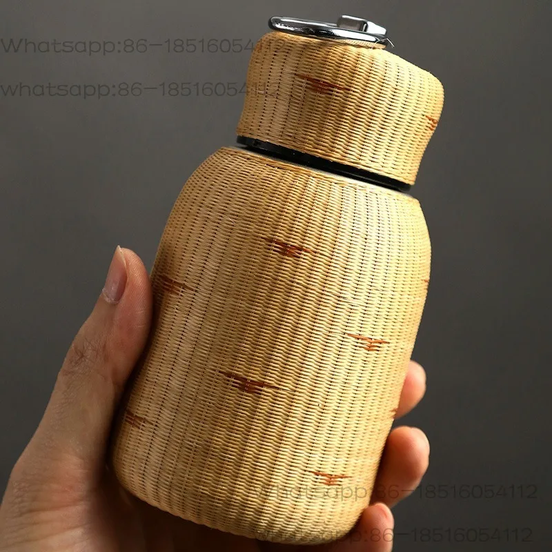 磁器タイヤ竹編み、高級茶碗、無形文化遺産手作りステンレス鋼