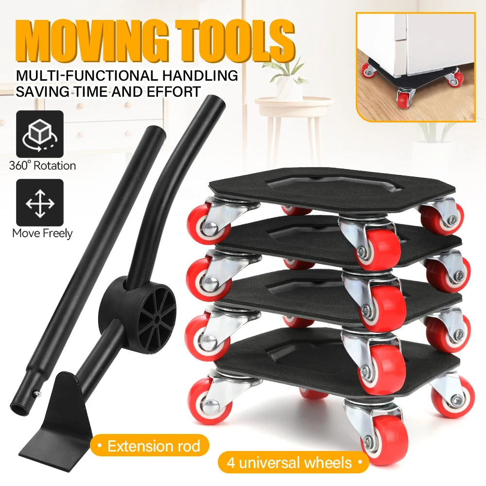 Heavy Duty Furniture Moving Tool Set Supports Wheel Metal  Mover Furniture Dolly  Appliance Furniture Sliders with Wheels