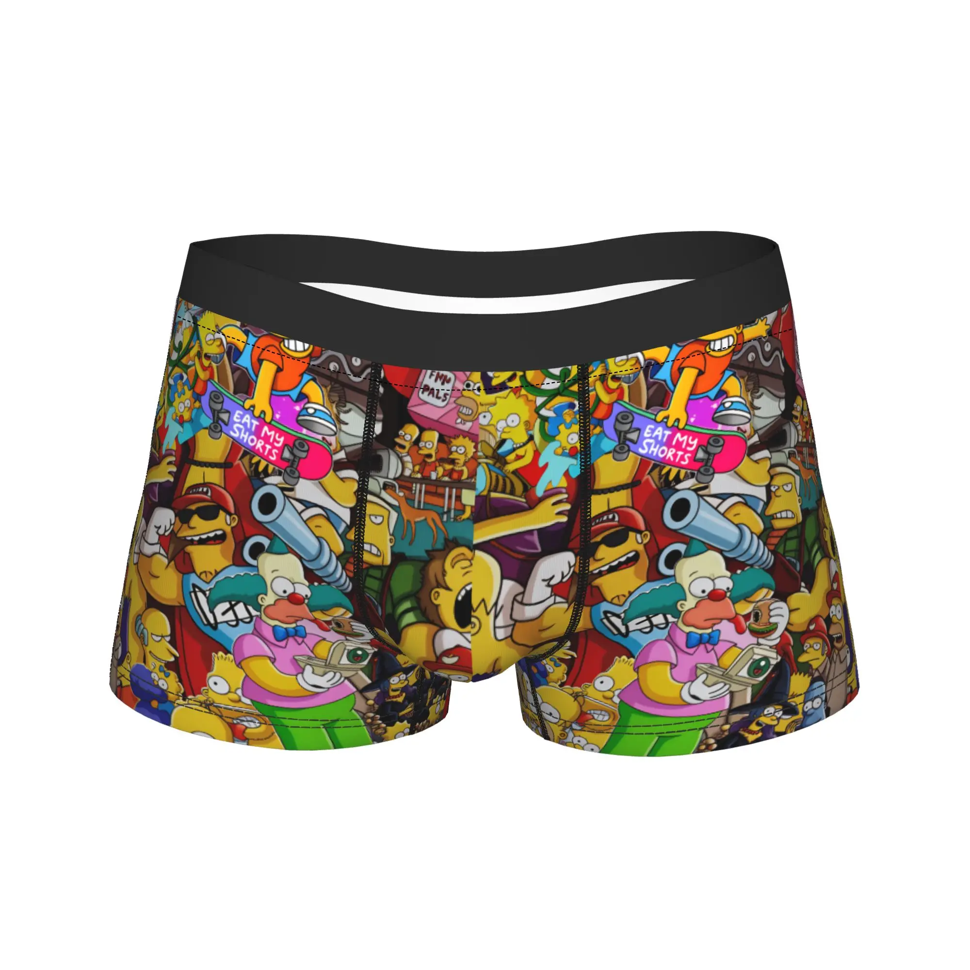 Fun S-Simpsons Family Cartoon Characters Underwear Pattern Boxer Shorts High Quality Men Panties Breathable Boxer Brief Present