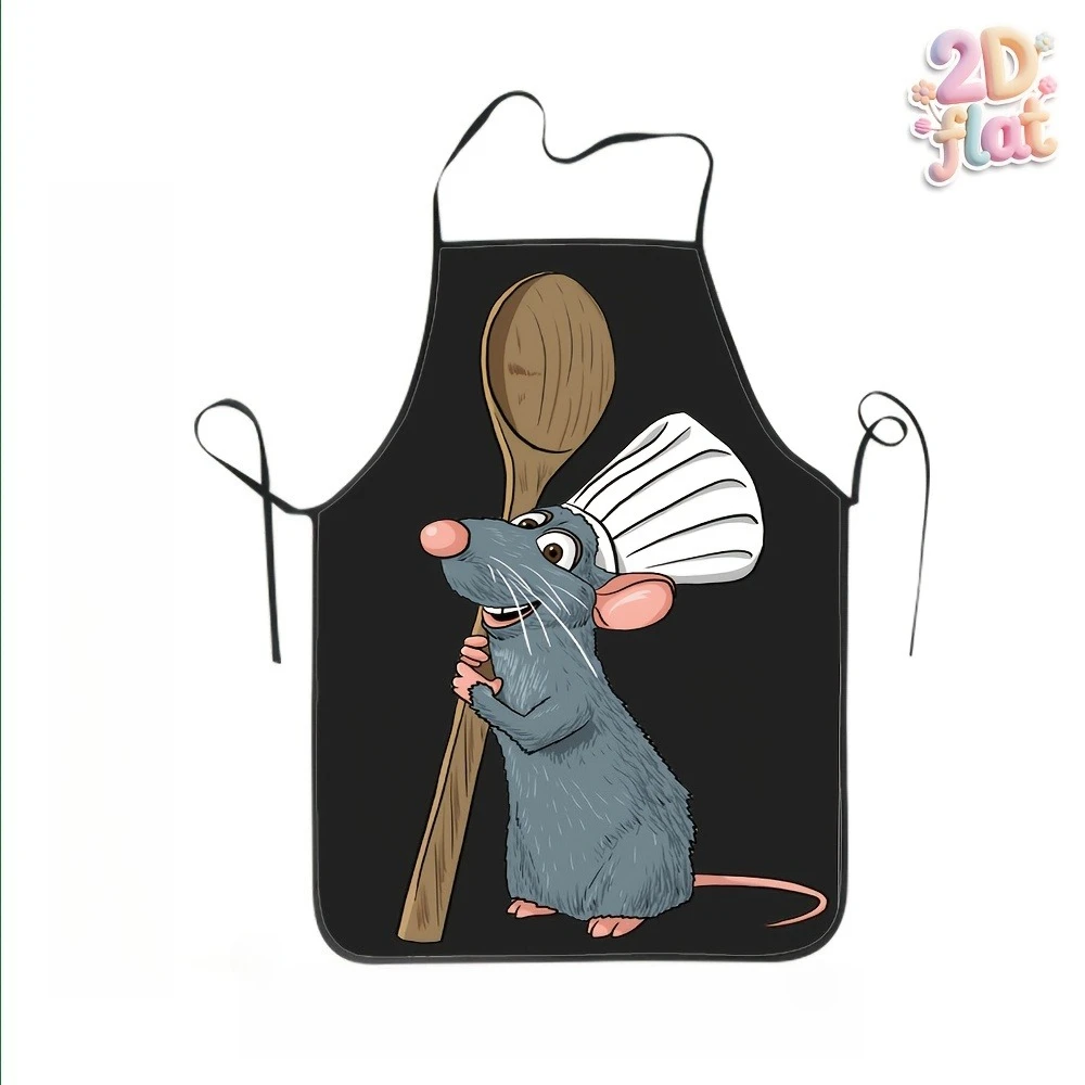 Funny Cartoon Mouse Chef Kitchen Apron, Waterproof