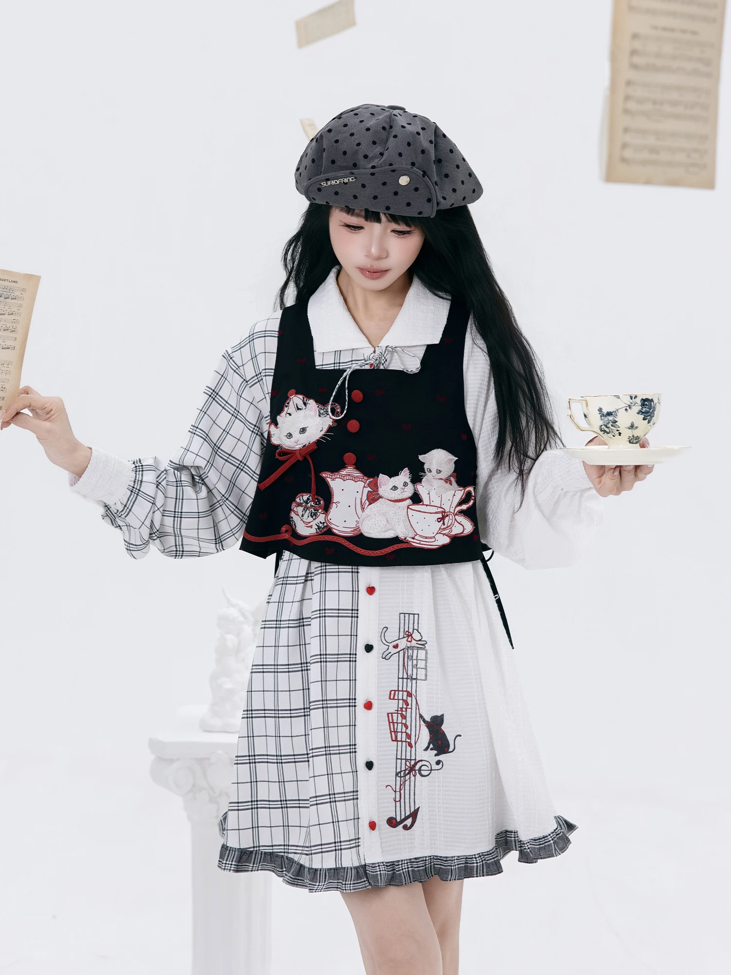 chic-long-sleeve-shirt-dress-two-piece-set-national-style-spring-summer-improved-qiama-design-hanfu-women's-fashion