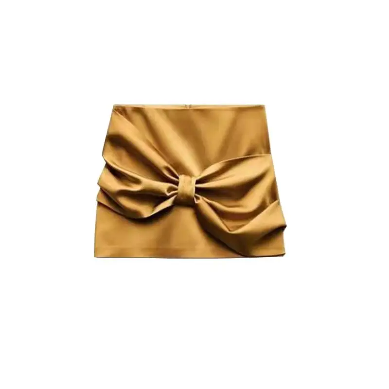 Automne hiver nouveauté taille haute jupe femmes Faion noeud décoré inje ort a-ligne jupe 0025083