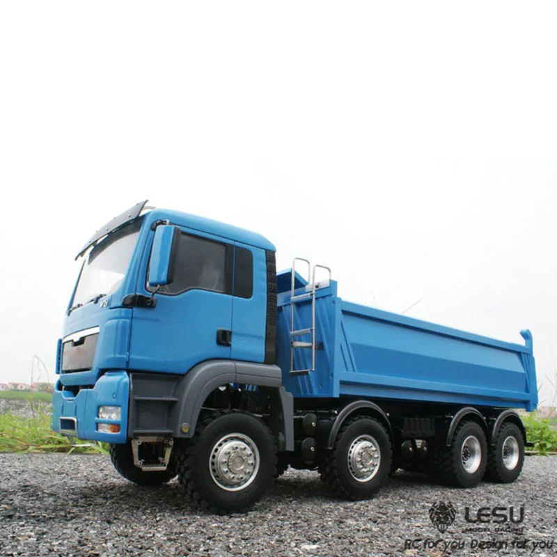 1/14 LESU 8X8 RC Hydraulic Dump Truck Model Remote Control Metal Dumper Light Sound Motor ESC Servo Tamiyaya Trailer Cars RC Toy