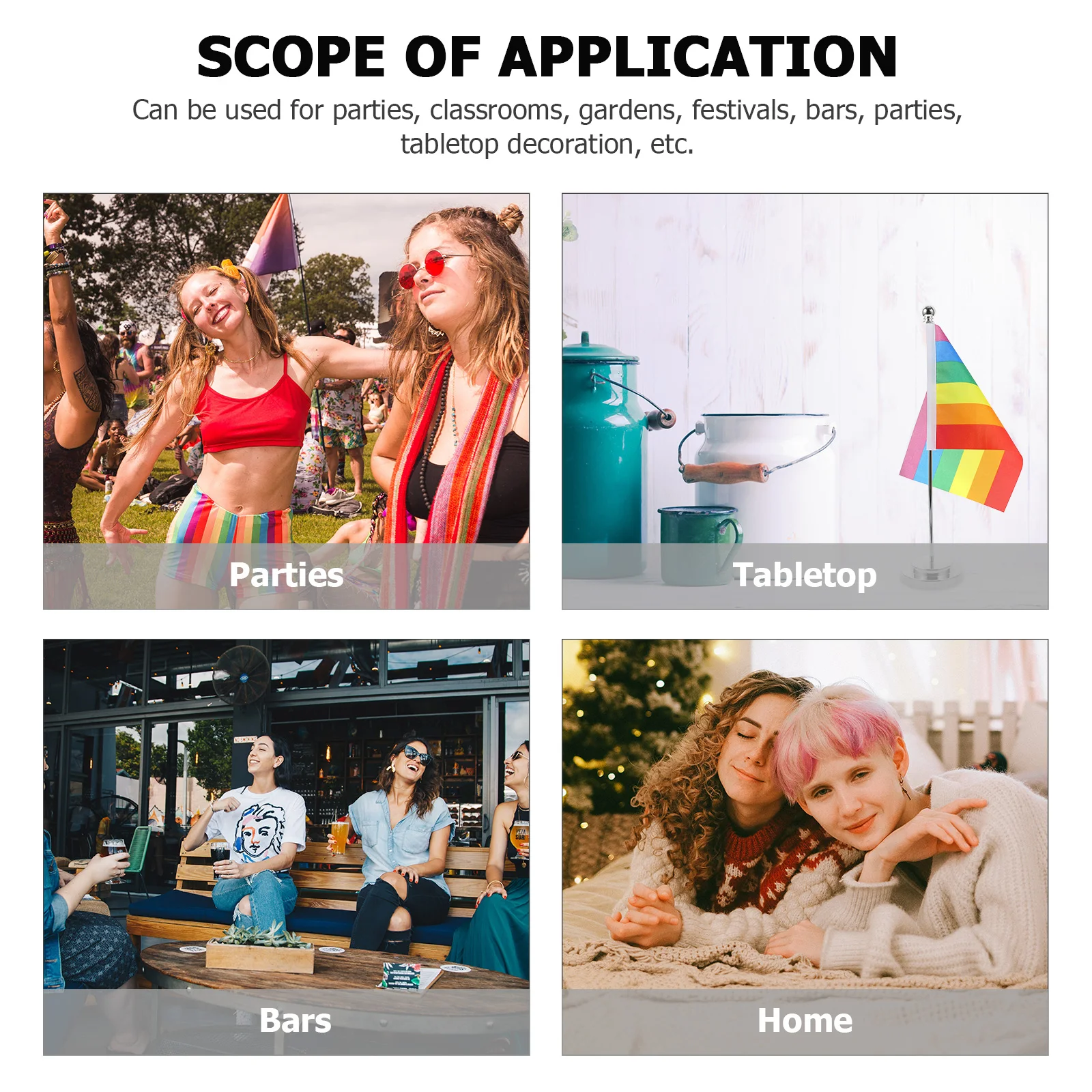 1Set Metal Flag Stand for Table Rainbow Flags Pride Display Decorative Lightweight Portable Support Party Decoration Desk