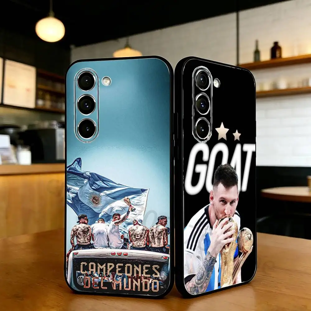 Football Phone Case For Samsung S20,21,22,23,24,25,26 Ultra,Plus,Lite 10 star M-MessiS-S Black Soft Cover