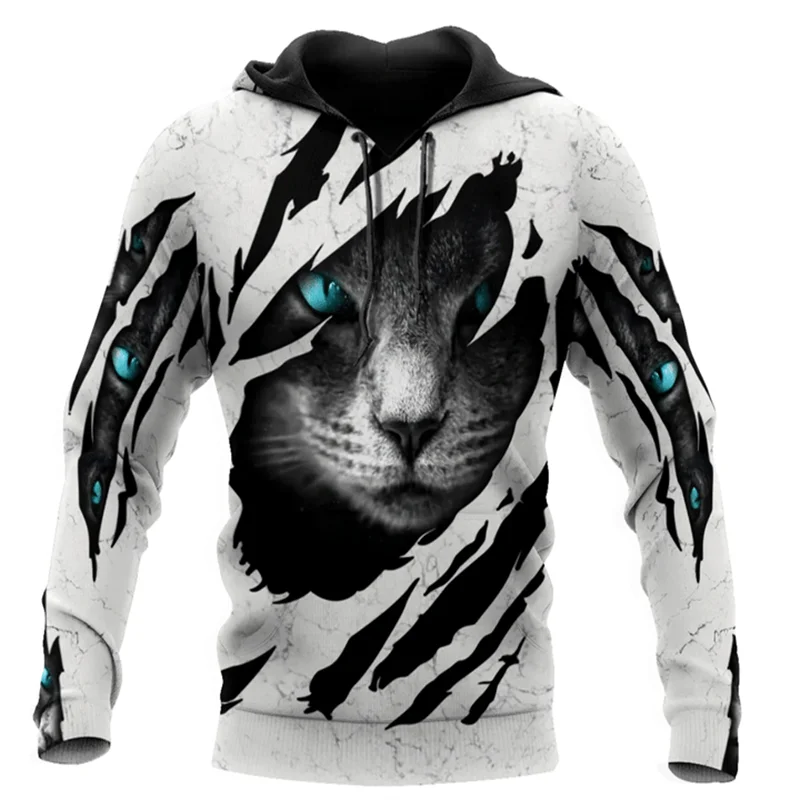 Cute Cats 3d Print Hoodies Men Women Fashon Animal Cat Women's Hoodies Hooded Sweatshir 2024 Street Hip Hop Oversized Pullovers