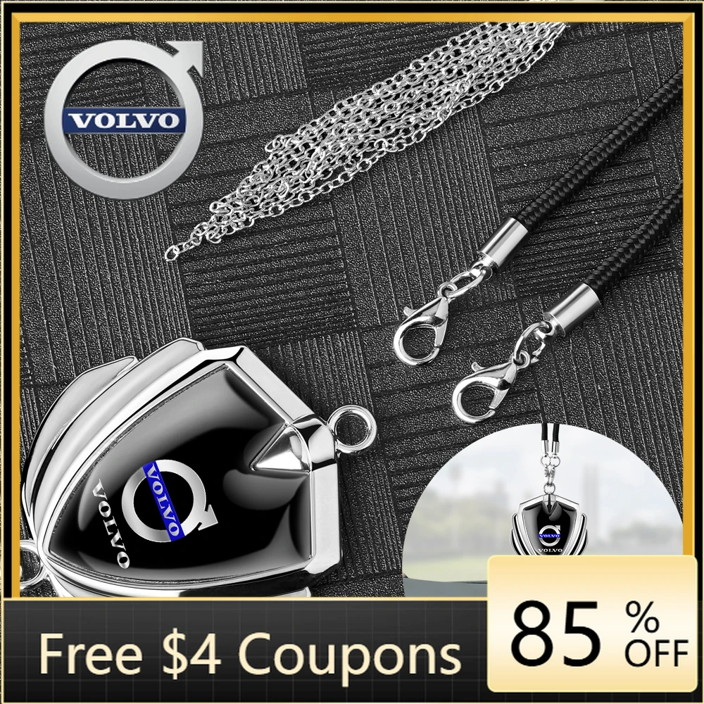 

Steering Covers New Metal Car Badge Rearview Mirror Pendant Emblem Auto Interior Hanging Ornaments For Volvo Rdesign V40 V50 XC6
