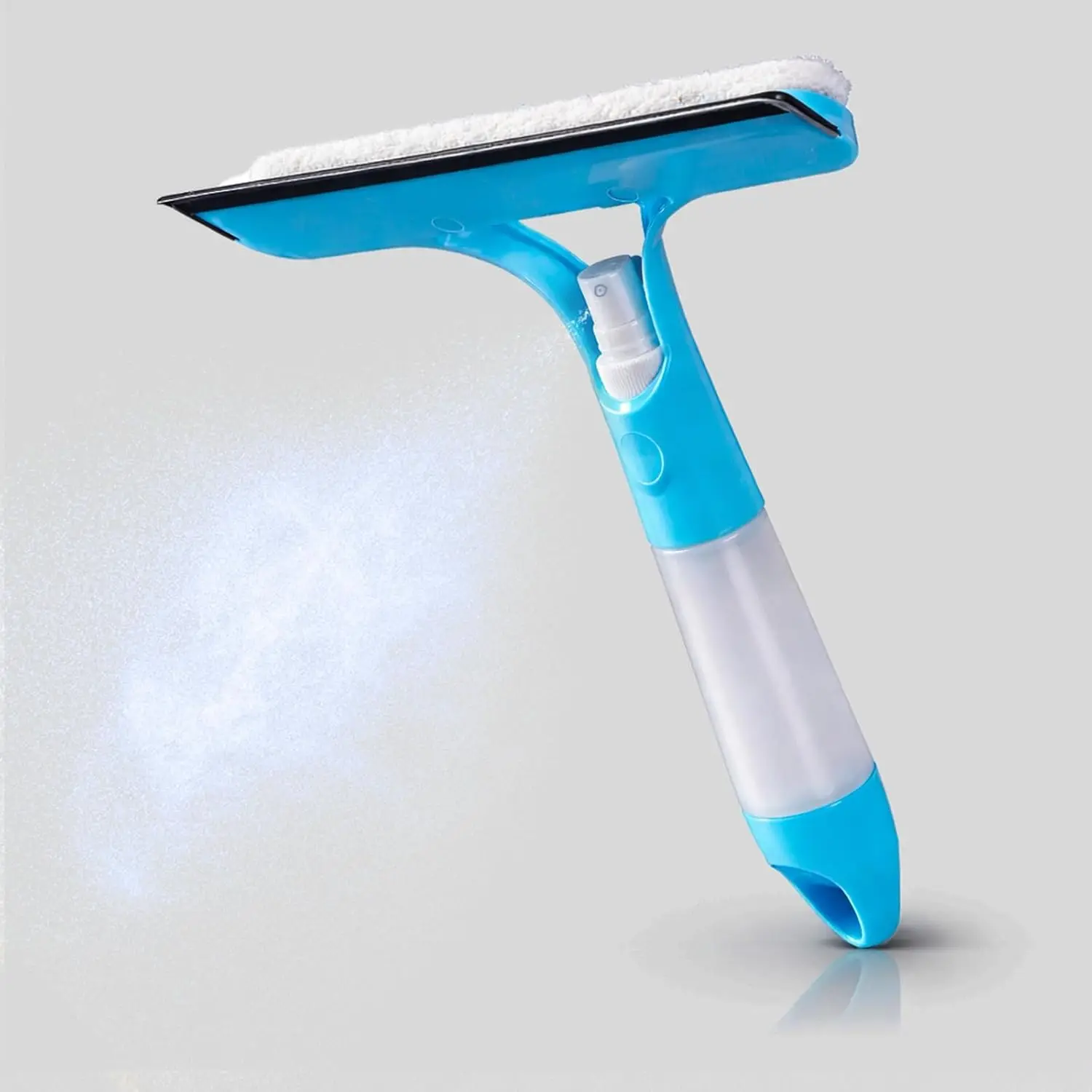 3 in 1 Integrated Window Squeegee with Spray Bottle Multifunctional Handheld Glass Cleaning Tool with Microfiber Scrubber and Silicone Blade Refillable Window Cleaner for Mirrors Shower Doors Tiles Car Windows Multiple Colors Available Blue Yellow White