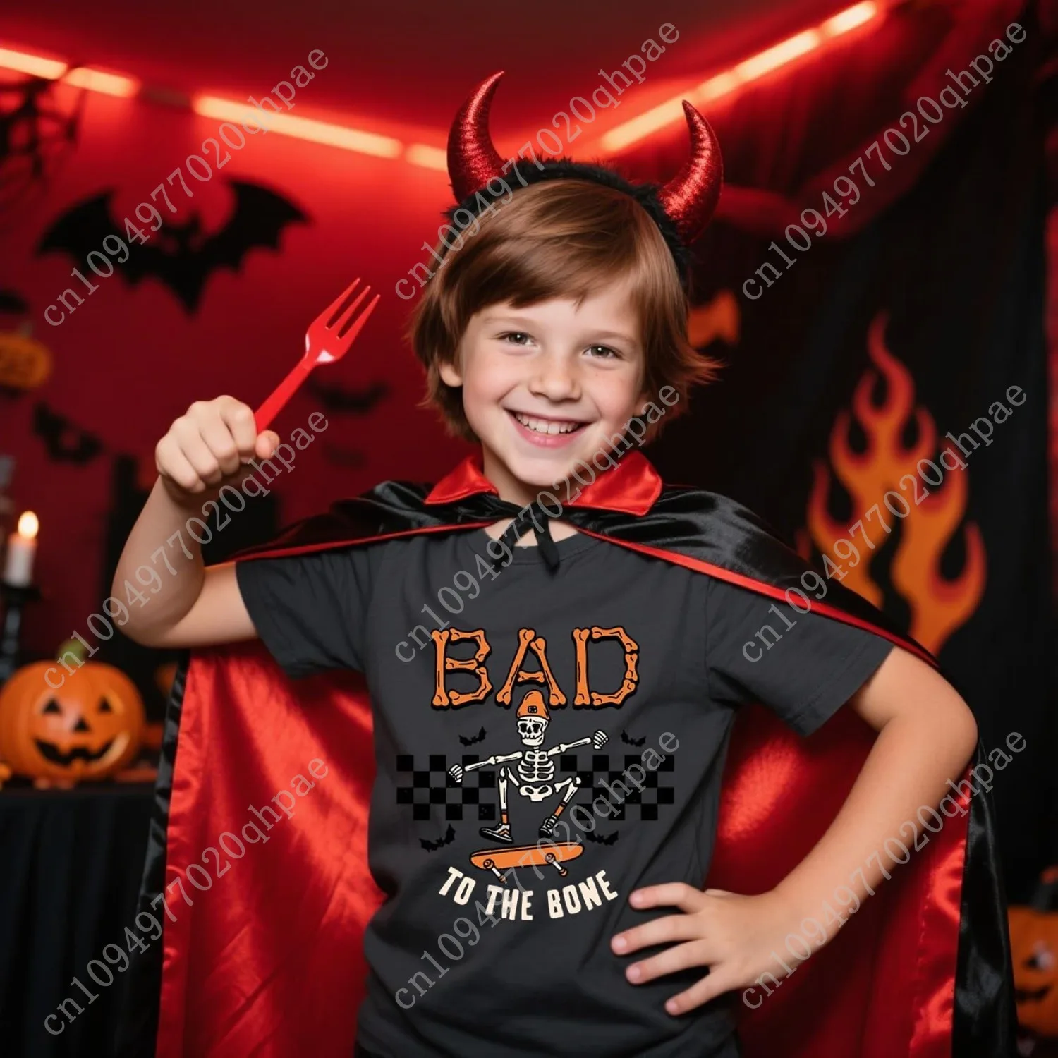 قميص الهالوين للأطفال الصغار من الأولاد والبنات، قمصان شبح اليقطين للأطفال بأكمام قصيرة #2