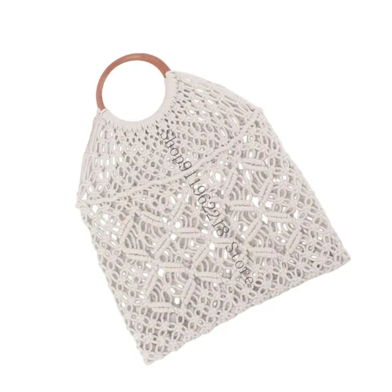 حقيبة الإجازات للنساء حقيبة سفر منسوجة يدويًا حقيبة حبل شاطئية حبل شاطئ