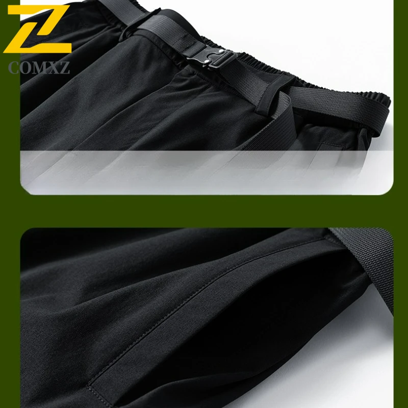 Mens Cargo Pants New Autumn Adjustable Buckle Waist Lightweight Casual Trousers Outdoor Jogging Training Utility Fashion Comfort