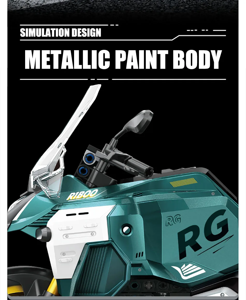 Technisches 831-teiliges 1/8 Maßstab R1300 Touring Motorrad Modellbausatz MOC City GS Motorrad Spielzeug Geschenke für Jungen – Detail 4