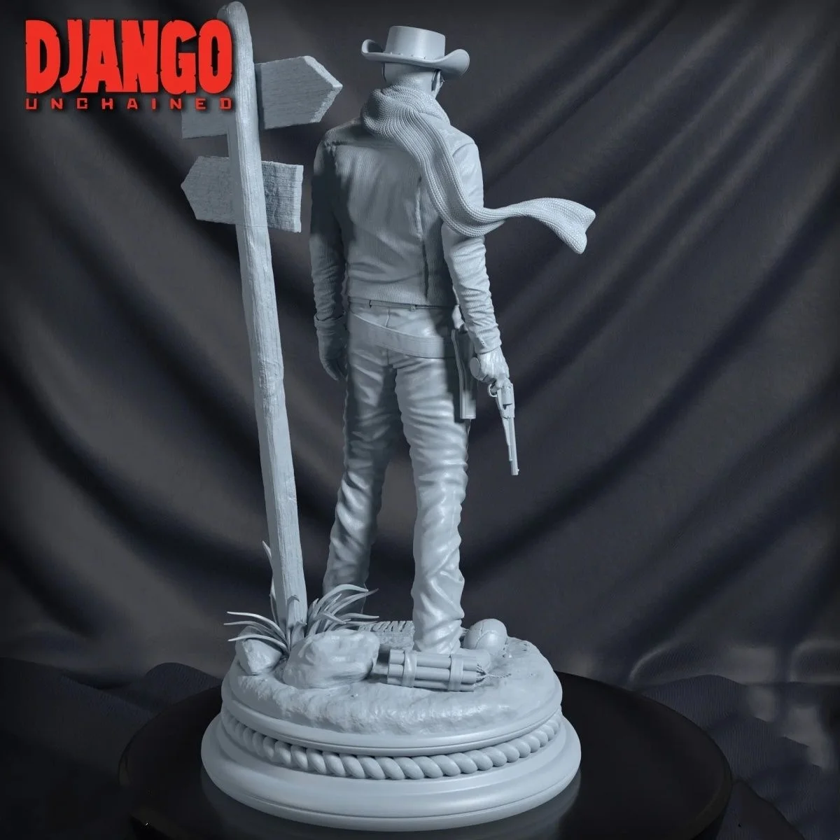 Resin Model Figure, 1/24 Scale Bounty Hunter Django, GK, Unassembled and Unpainted Kit, 3D DIY Toy