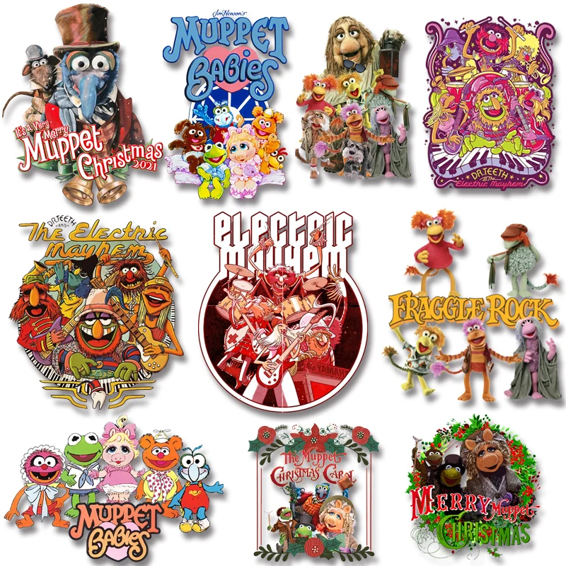 Muppet Babies Disney Movie Heat Transfer Stickers Patches for T-shirts Iron on Transfers for Kids Jackets