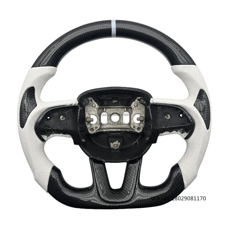 

Новые продукты Перфорированный кожаный руль из углеродного волокна для автомобильного руля Challenger SRT