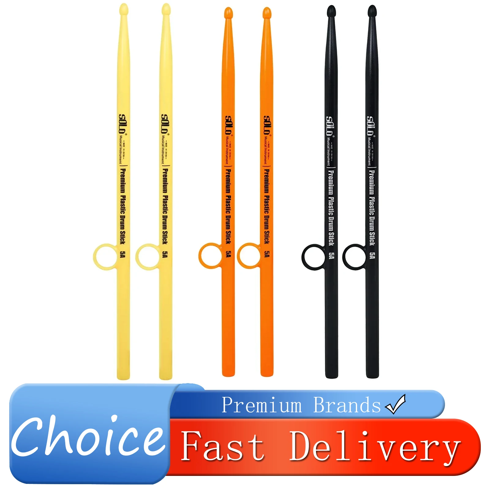 2 Pcs Drumsticks Premium Plastic Drum Sticks Anti-shedding 5A Drum Stick Crisp Sound Percussion Musical Instruments Accessories