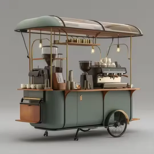 Dual-Purpose Ice Cream & Coffee Snack Food Truck-Versatile Customizable Rust Resistant Food Cart For Franchise