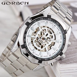 Luxury Skull Watch Men Skeleton Automatic Mechanical Watch Gold Skeleton Vintage Man Watch Mens Watches Top Brand Luxury час