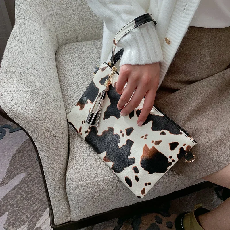 Pochette piccola da donna con stampa animalier leopardata