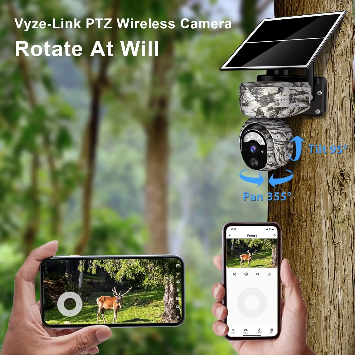 Cellular Trail Camera with Night Vision Motion Activated Waterproof, IP66, 4G Solar Game Cameras, Wildlife Deer Camera