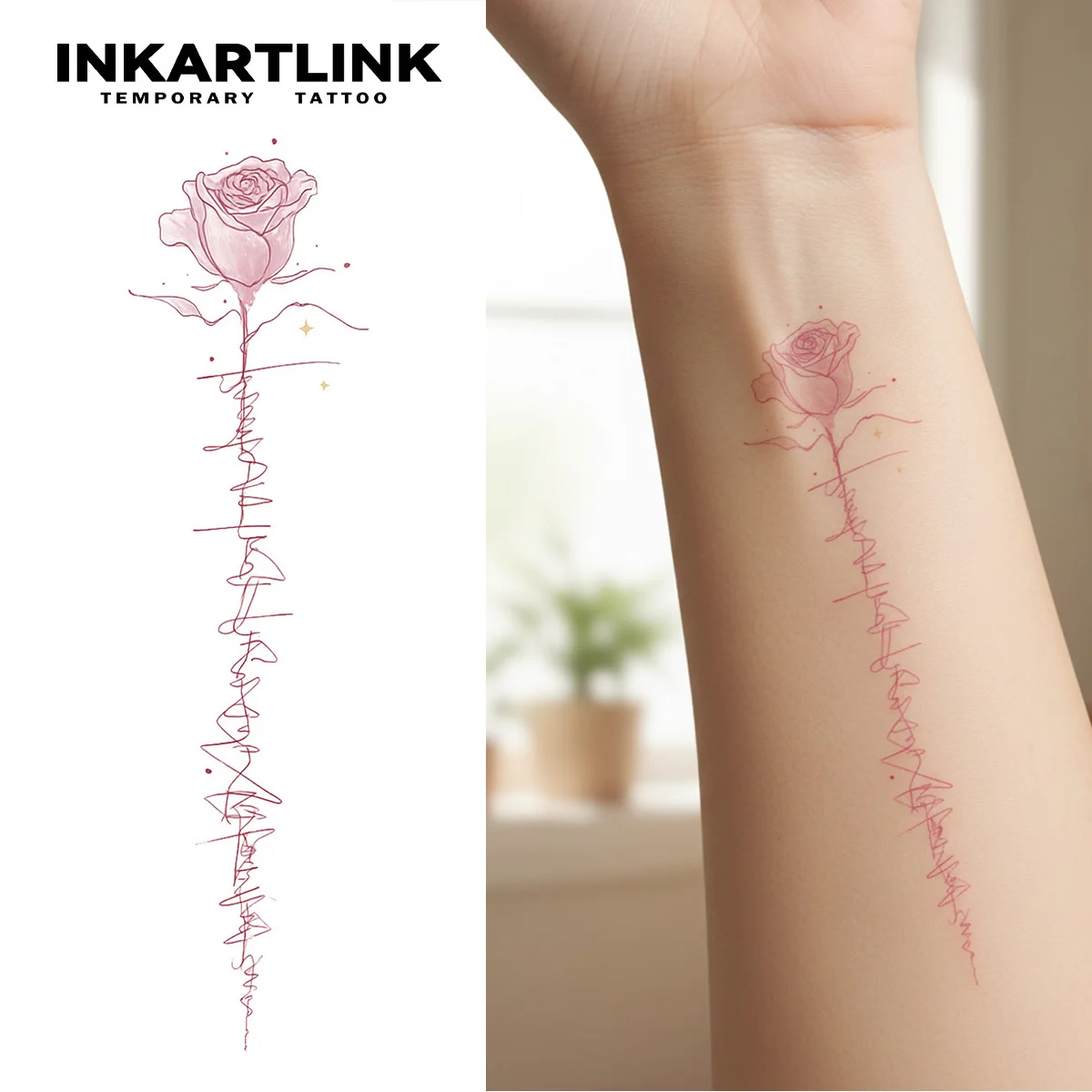 INKARTLINK Temporary Tattoo Stickers Waterproof Color Printing Art Style Temporary Tattoo Party Supplies DIY Stickers