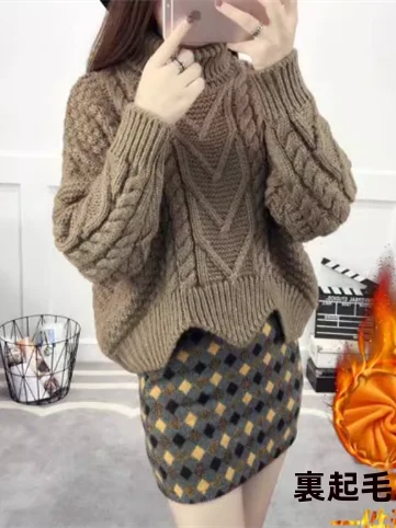 korean-sle-loose-high-collar-sweater-women's-student-ort-thiened-winter-outerwear-with-ear-covers-knittedwear