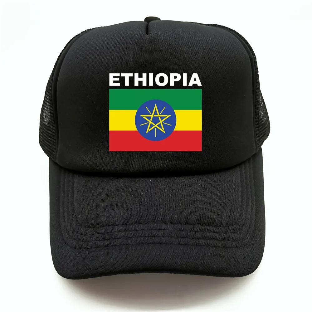 

Ethiopia Trucker Cap Summer Men Cool Flag Country Hat Baseball Caps Unisex Outdoor Mesh Net Caps